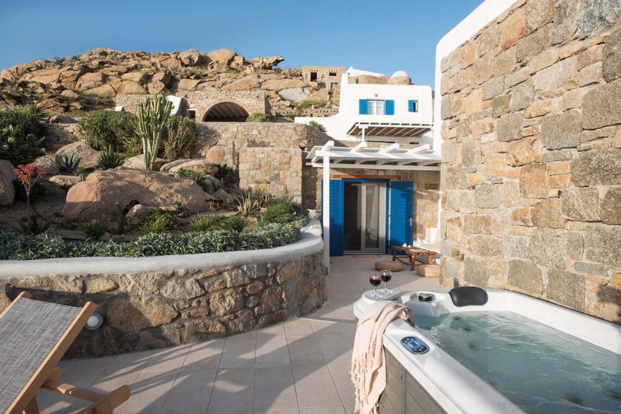 Gorgeous Studio In Cycladic Architecture Overlooking The Aegean Houlakia (Mykonos) Exterior foto