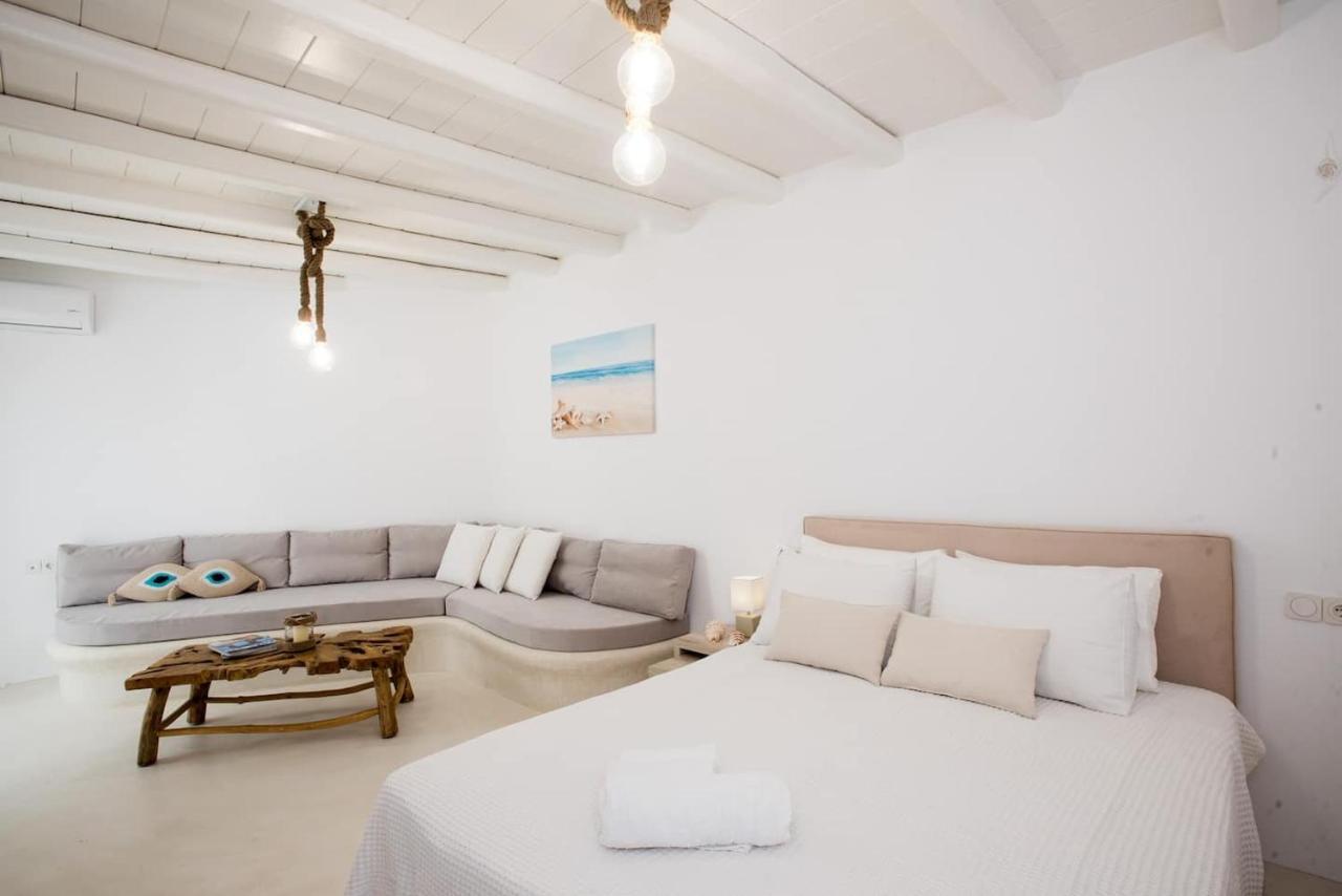 Gorgeous Studio In Cycladic Architecture Overlooking The Aegean Houlakia (Mykonos) Exterior foto