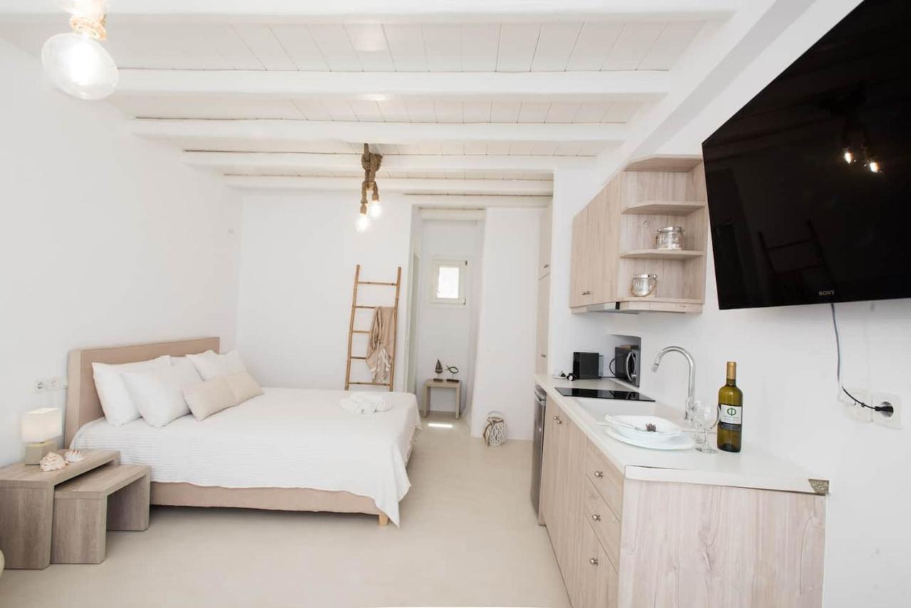 Gorgeous Studio In Cycladic Architecture Overlooking The Aegean Houlakia (Mykonos) Exterior foto