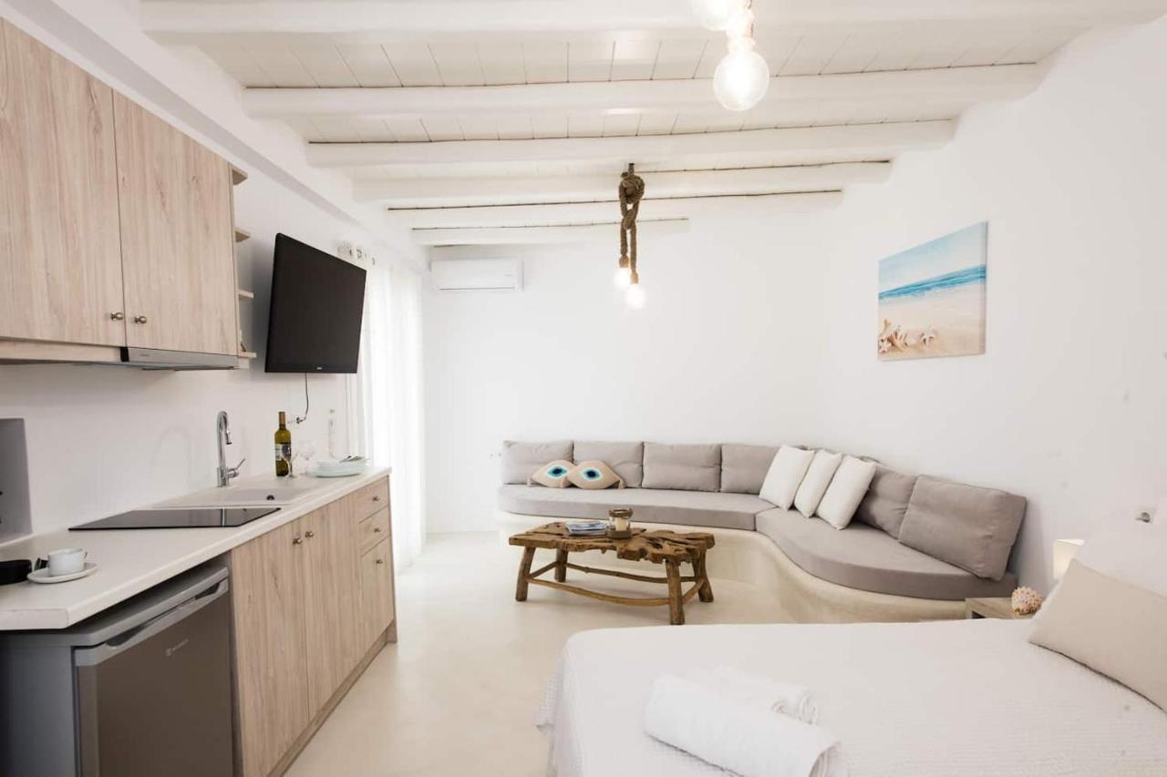 Gorgeous Studio In Cycladic Architecture Overlooking The Aegean Houlakia (Mykonos) Exterior foto